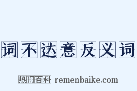 词不达意反义词是什么意思的图片